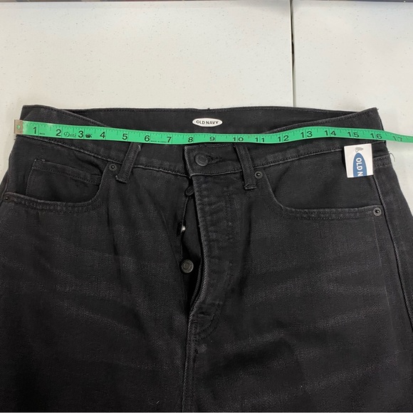 Old Navy womens 12 extra high rise Haley boyfriend button fly black jeans pants - Picture 8 of 11